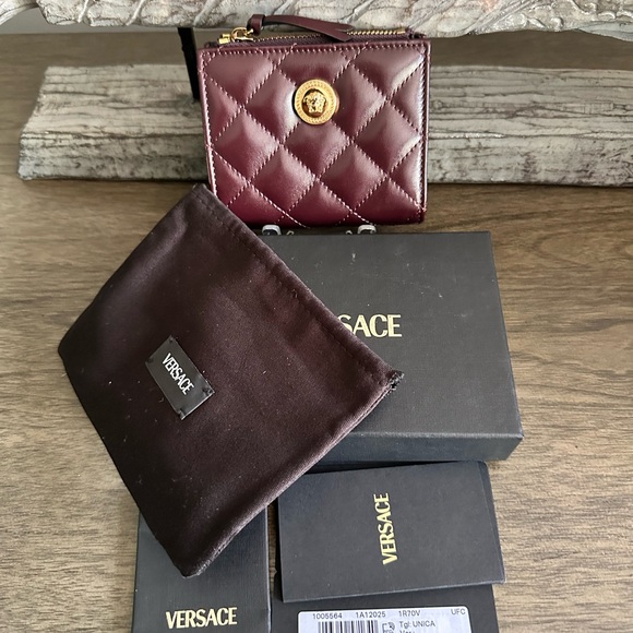 Versace Handbags - Versace La Medusa Quilted Calf Leather Wallet - NWOT